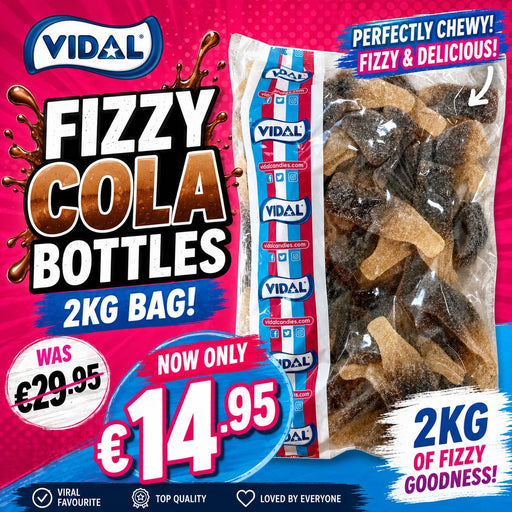 Vidal Giant Fizzy Cola Bottles 2kg Bag (Gluten Free)