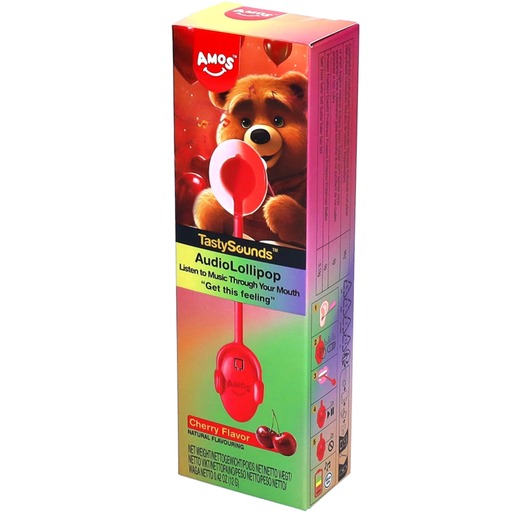 Amos TastySounds Get The Feeling Audio Lollipop CHERRY Flavour