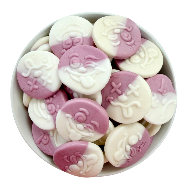 Vanilla & Raspberry Foam Smileys (Vegan, Gluten Free)