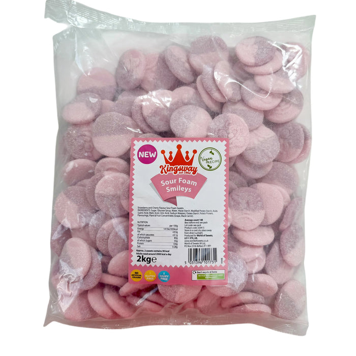 Sour Strawberry & Cherry Foam Smileys (Vegan, Gluten Free)
