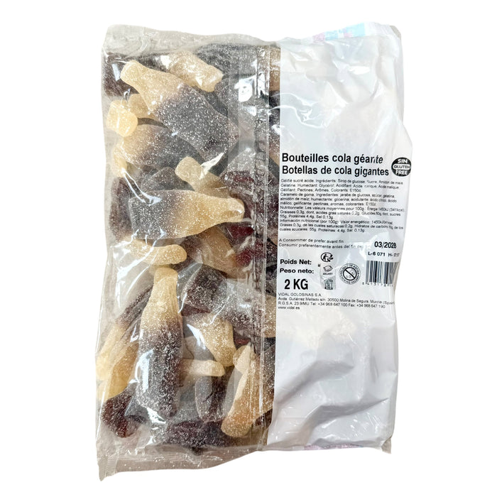 Vidal Giant Fizzy Cola Bottles 2kg Bag (Gluten Free)