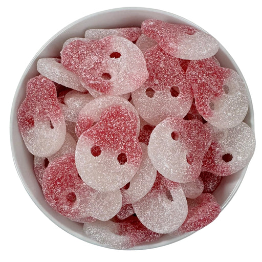 Fizzy Strawberry Red & White Skulls (Vegan)