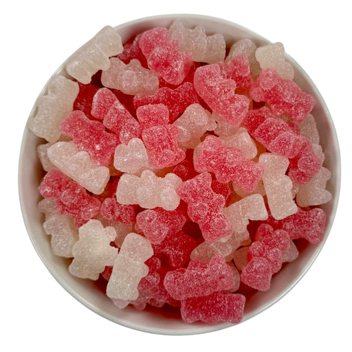 Fizzy Pink and White Sugared Bears (Vegan)