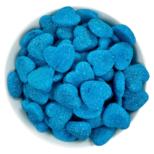 Fizzy Jelly Filled Blue Raspberry Hearts (Gluten Free)