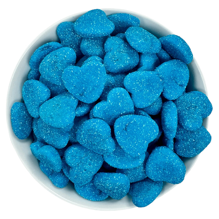 Fizzy Jelly Filled Blue Raspberry Hearts (Gluten Free)