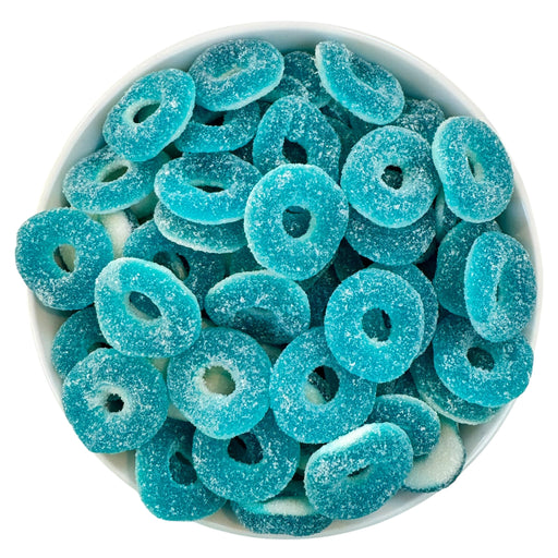 Sour Blue Raspberry Rings (Gluten Free, Halal)