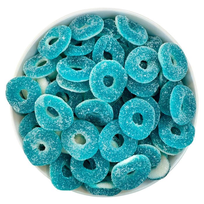 Sour Blue Raspberry Rings (Gluten Free, Halal)