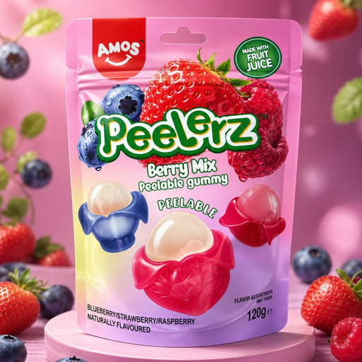 AMOS Peelerz Gummy Berry Mix Bag - 120g