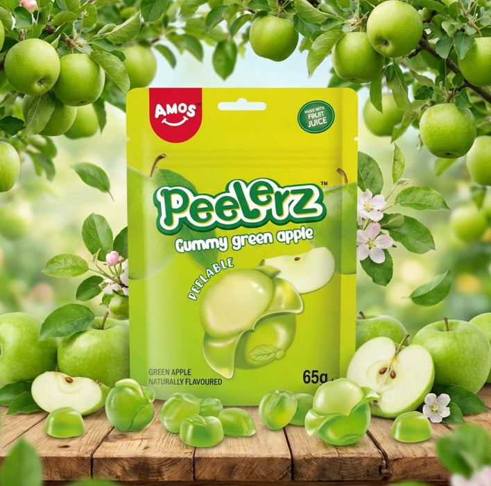 AMOS Peelerz Gummy Green Apple Bag - 120g
