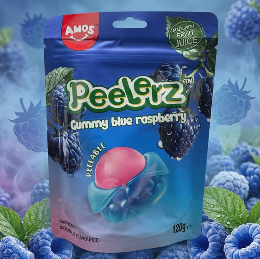 AMOS Peelerz Gummy Blue Raspberry Bag - 120g