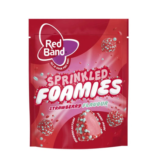 Red Band Sprinkled Foamies Strawberry - 150g Bag