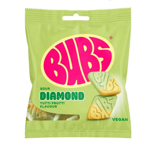 BUBS Sour Tutti Frutti Diamond BAG 155g (Vegan)
