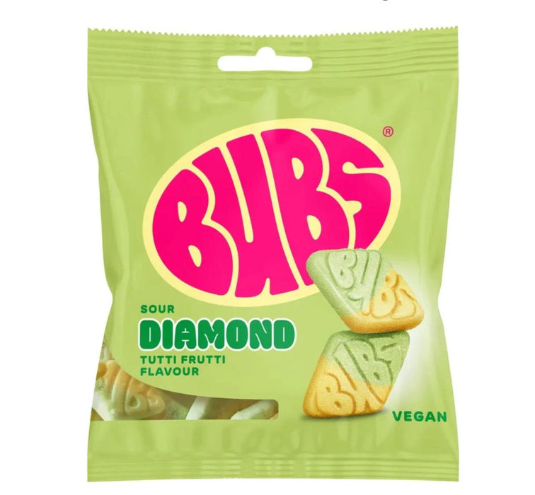 BUBS Sour Tutti Frutti Diamond BAG 155g (Vegan)